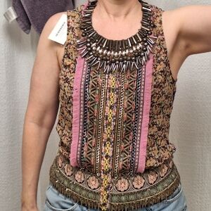 BYRON LARS | Sleeveless Top w/ Metal Working